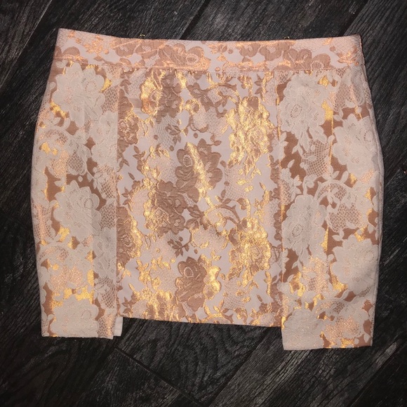 NWT Topshop Rose Gold Pelmet Skirt size 6 - Picture 3 of 4